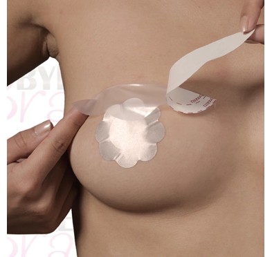 Taśmy do biustu i nakładki materiałowe - Bye Bra Breast Lift & Silk Nipple Covers Miseczka D-F 3 pary